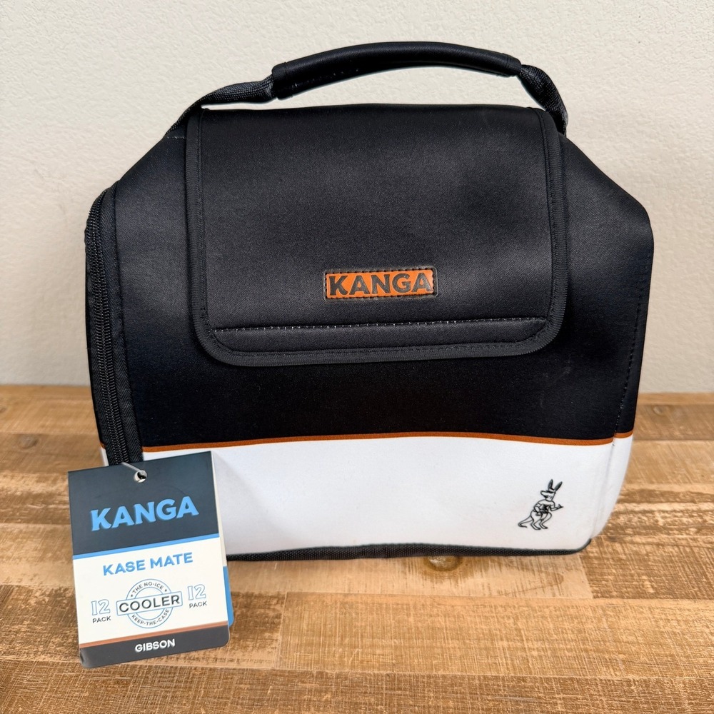 Kanga Kase Mate Cooler 12 Pack Black White Iceless Insulated Sleeve Bag Magnetic